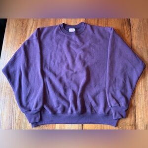 Vintage Hanes 90s Blank Crewneck Pullover Sweatshirt Maroon XL
